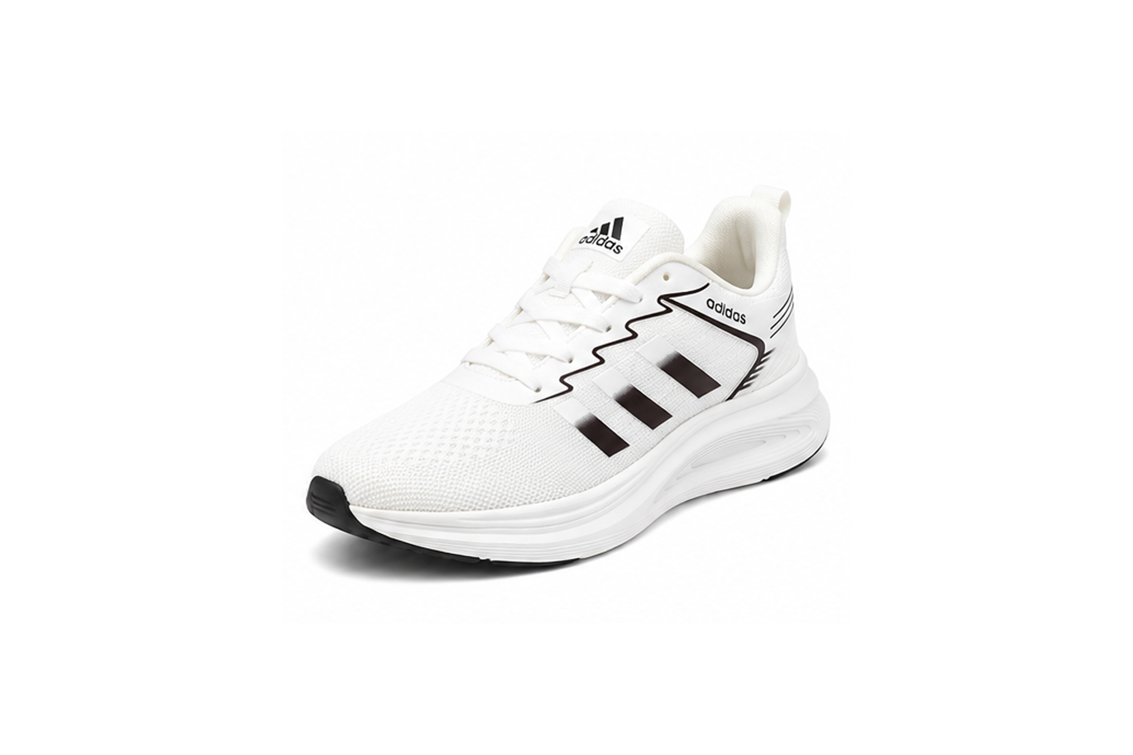 Adidas Running Shoes – White / Black - Image 2